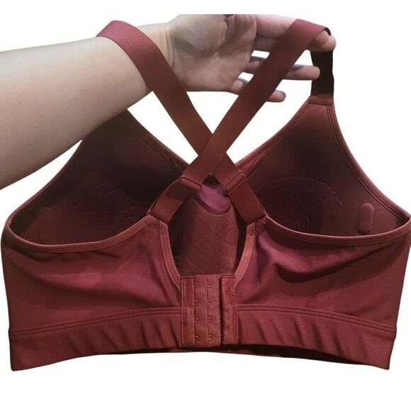 Under Armour Sports Bra Women's 1X Burgundy Continuum High Impact Racerback - Picture 4 of 6